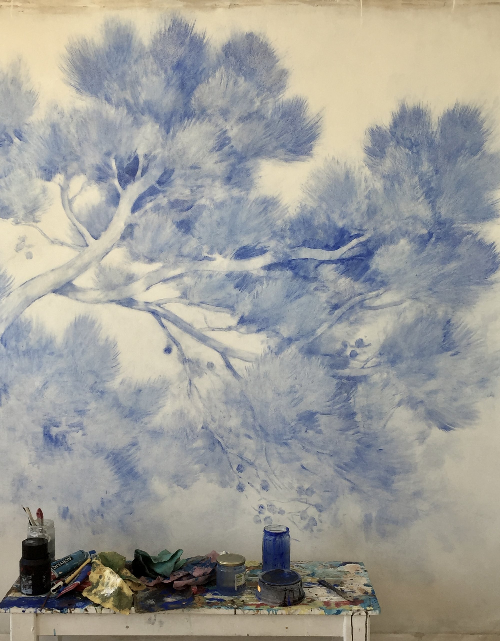 Tela pintada a mano de Jorge Estévez — Mallorca