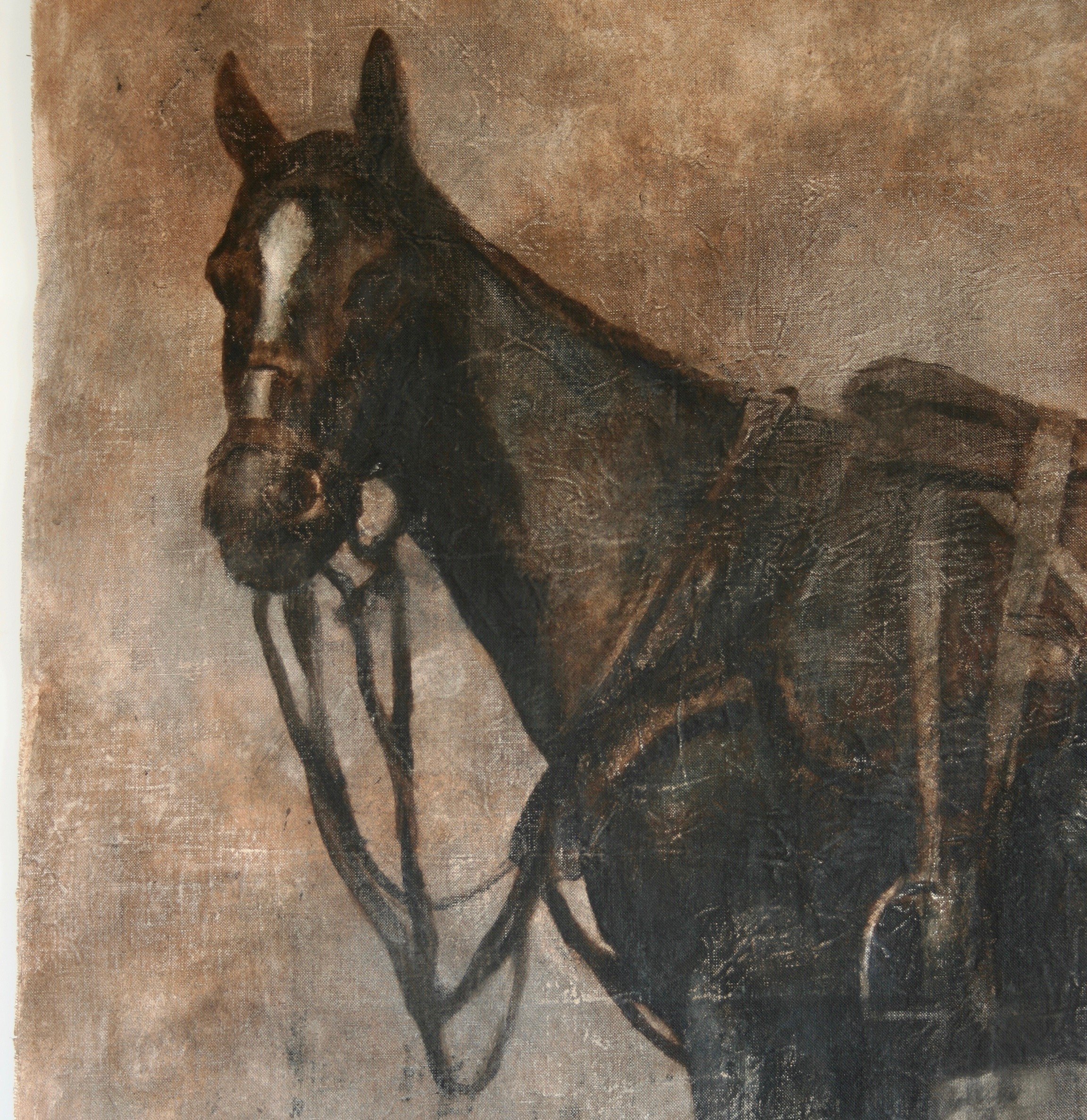 Tela pintada a mano de Jorge Estévez — El caballo, Sotogrande