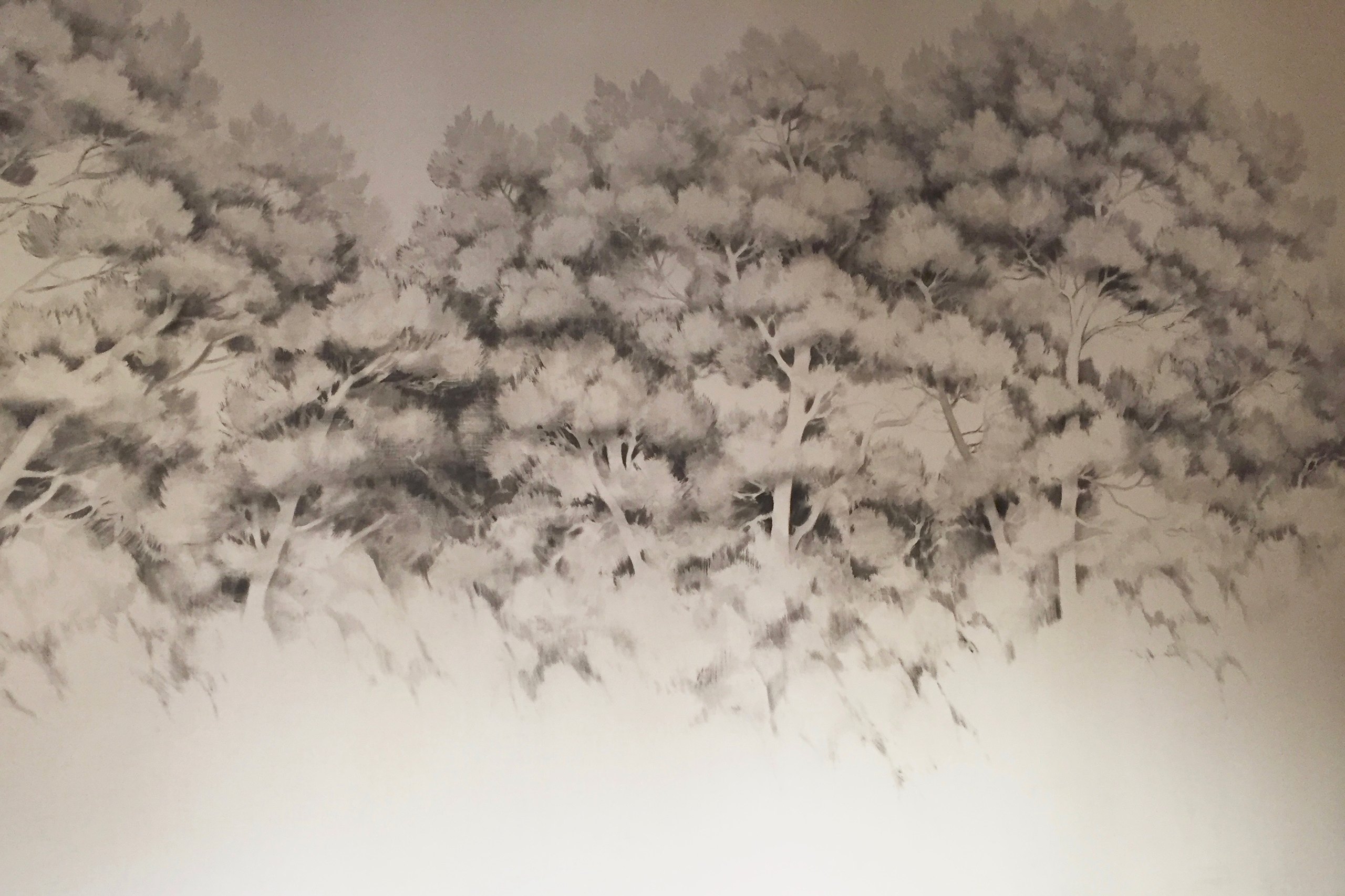 Tela pintada a mano de Jorge Estévez — Bosque, California