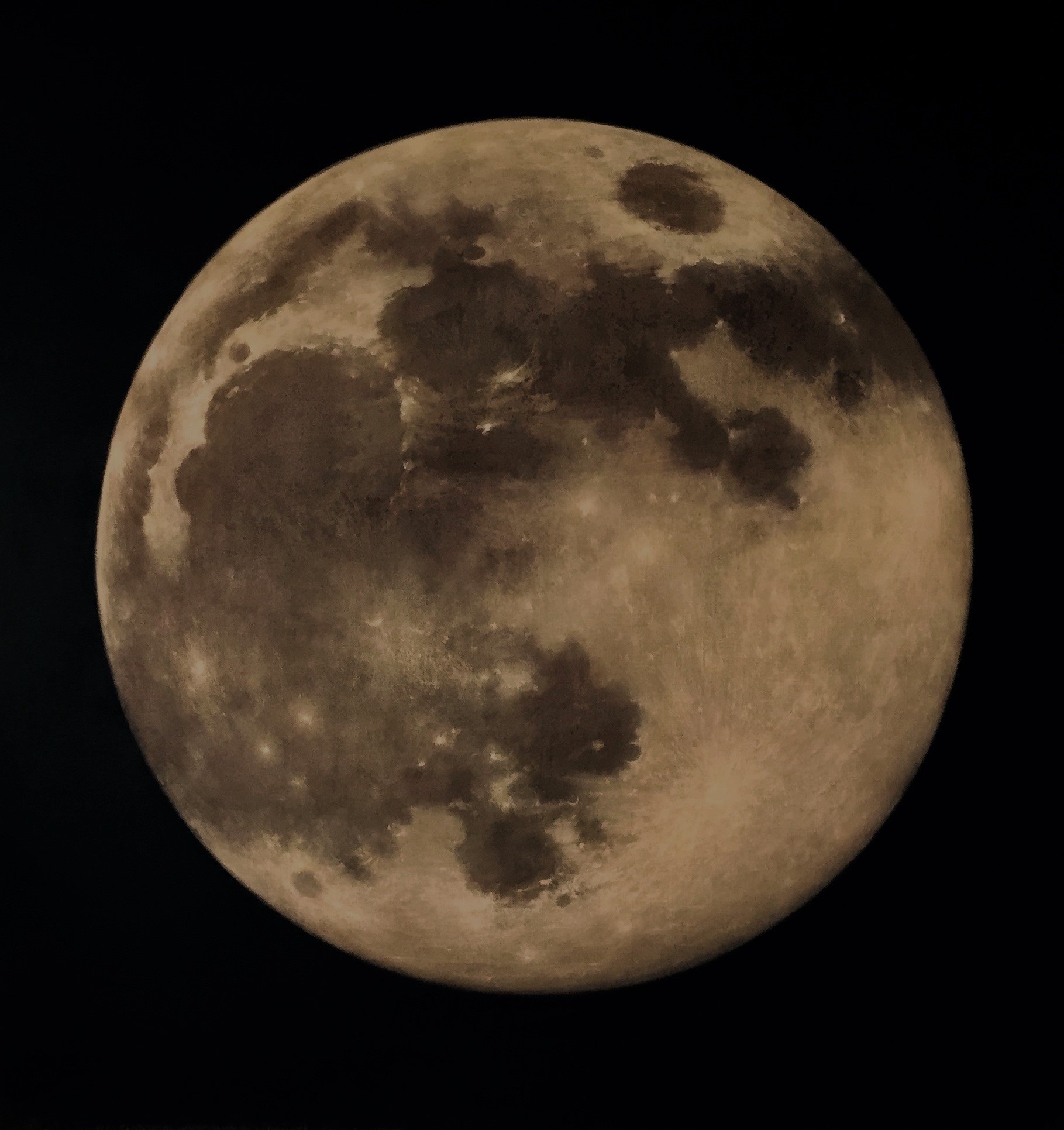 Pintura de luna de Jorge Estévez — Serie de Lunas
