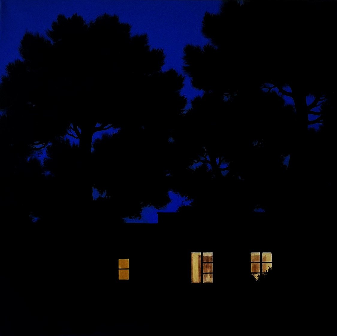 Pintura de paisaje nocturno de Jorge Estévez — Serie Nocturnos