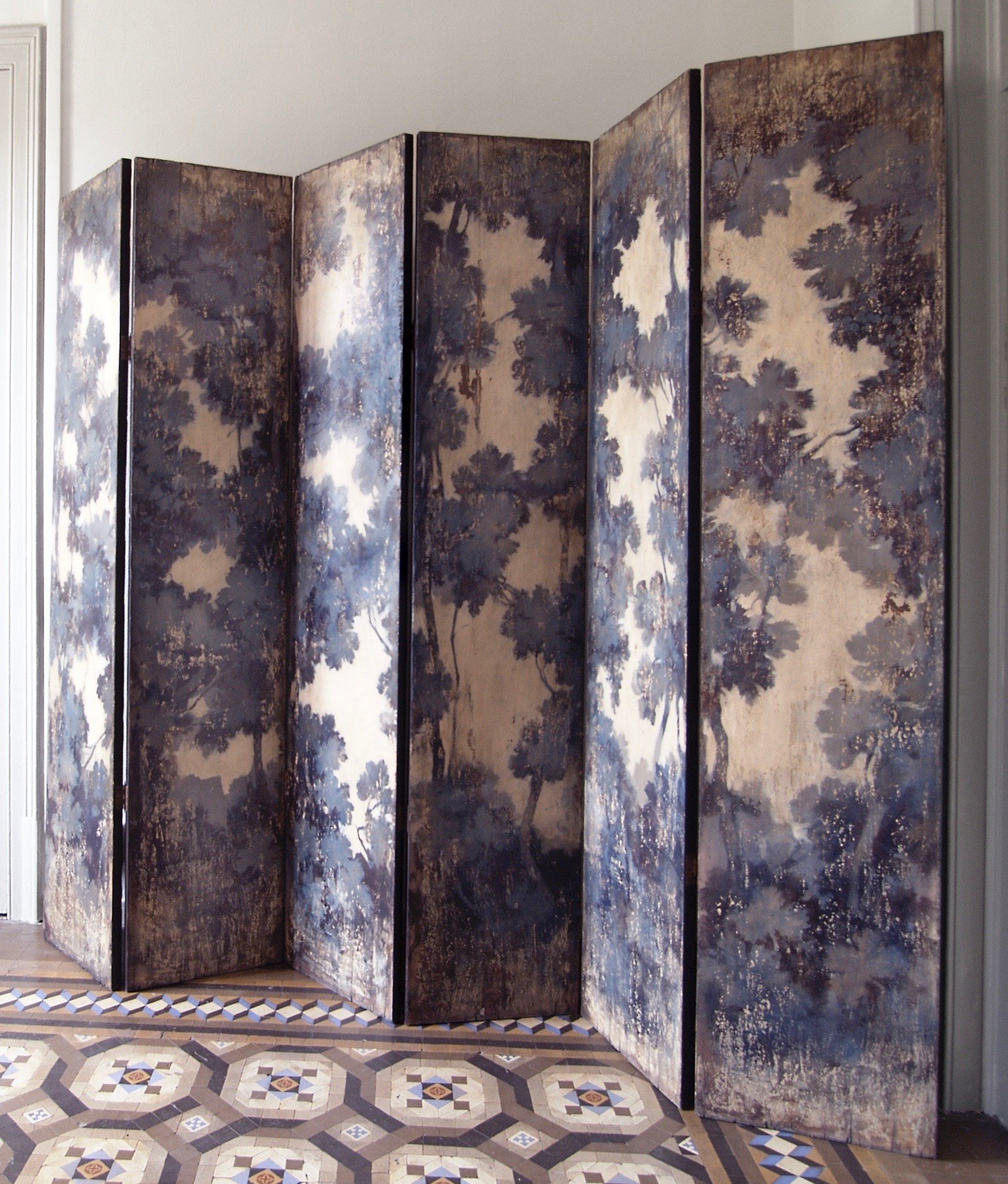 Obra sobre panel de madera antigua de Jorge Estévez — Madrid